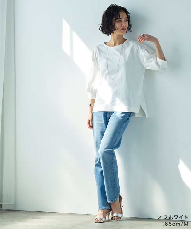 定価４万★フランス製★イネス★女性らしい襟開きＴシャツ白コンパクトリブInese 定価4万☆フランス製☆イネス☆女性らしい襟開きTシャツ白