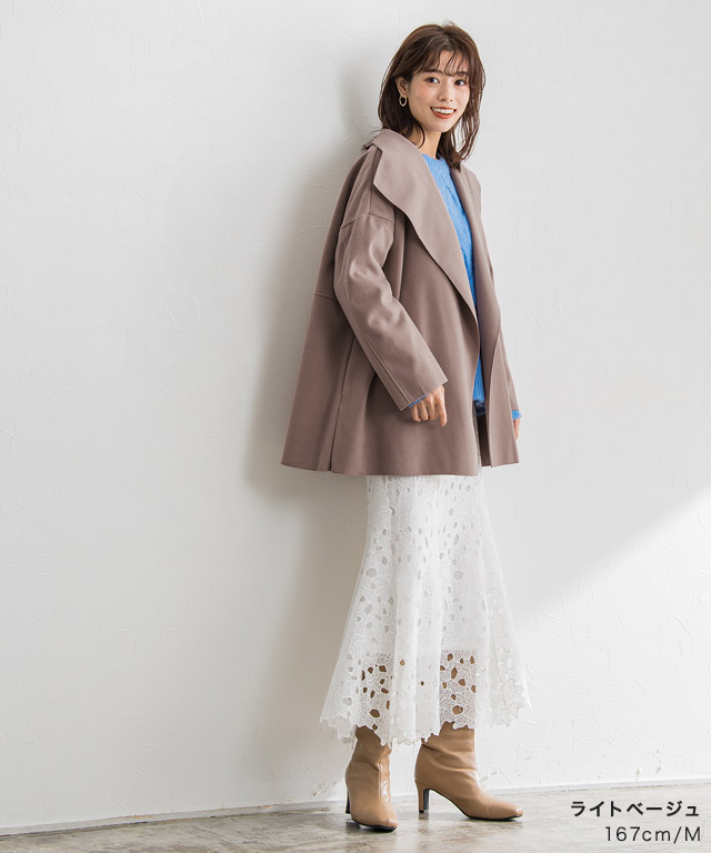 TOUJOURS トゥジュー ナップ ピュア キャメル ベルテッド コート TOUJOURS トゥジュー ナップ ピュア キャメル ベルテッド コート