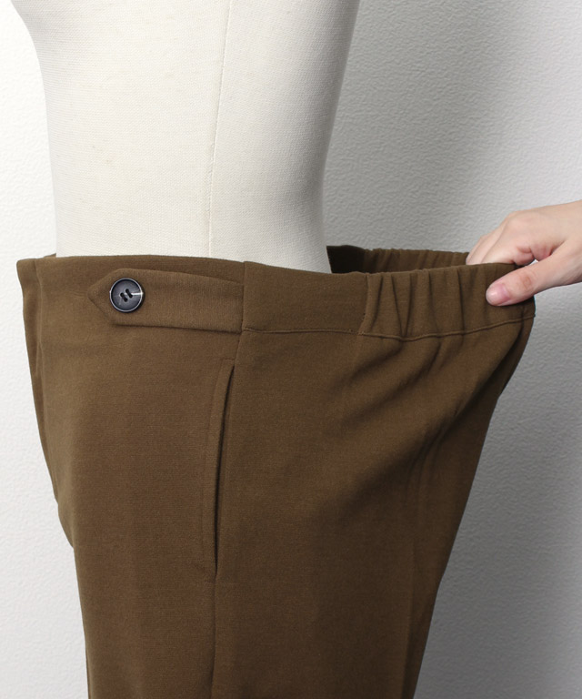 DRAWER SPRING ウールポリウレタン ジョーゼットパンツ Drawer 美品✨定価6.9万 ウールポリウレタンジョーゼットパンツ
