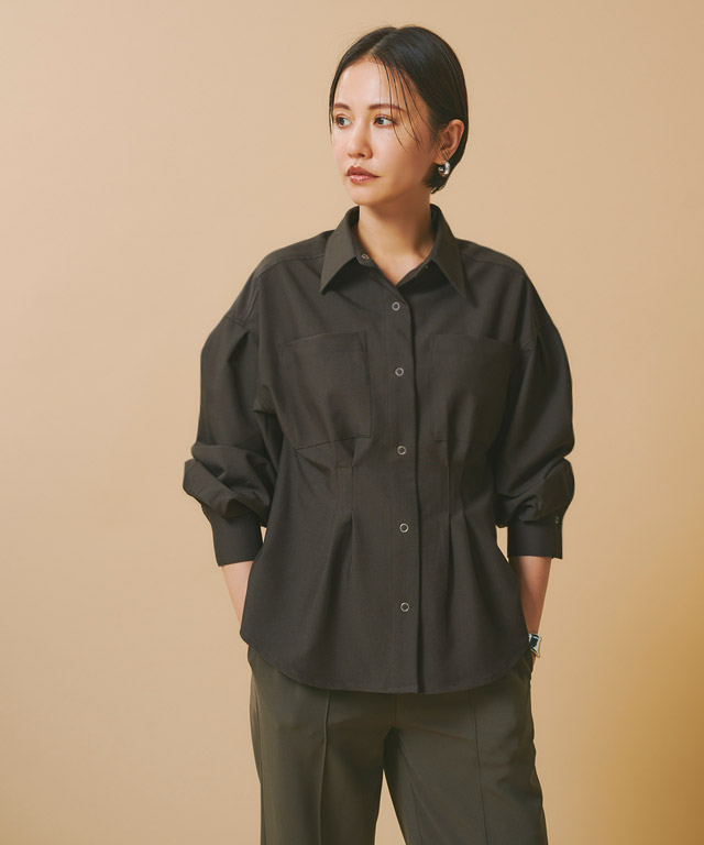 ブラウス 体型カバー タック トレンド デザインブラウス ラス RASW あすつく レディース RASW ブラウス 体型カバー タック トレンド デザインブラウス
