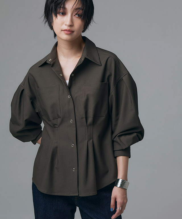 ブラウス 体型カバー タック トレンド デザインブラウス ラス RASW あすつく レディース RASW ブラウス 体型カバー タック トレンド デザインブラウス