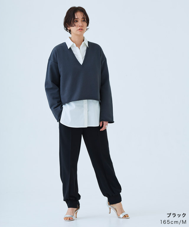 10％OFF】【スピード配送】[RASW]ピンタックスリットジョガー