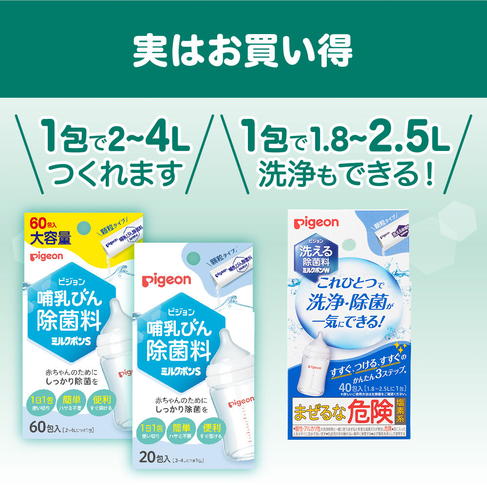 値下げ【7箱分/定価10626円】pigeon ピジョン 洗える除菌料 ミルクポン 