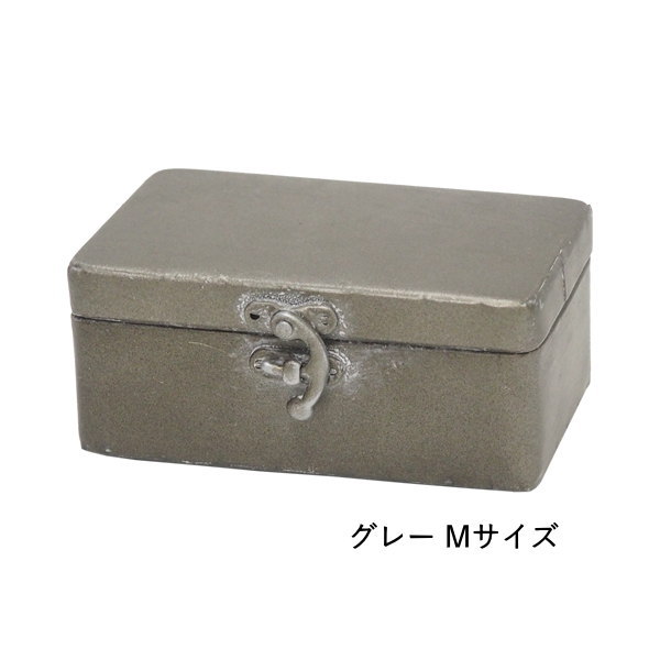 ブリキ 缶 蓋付き ケース 四角 小物入れ アンティーク 収納 ボックス
