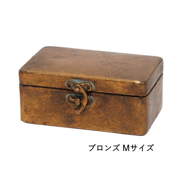 ブリキ 缶 蓋付き ケース 四角 小物入れ アンティーク 収納 ボックス