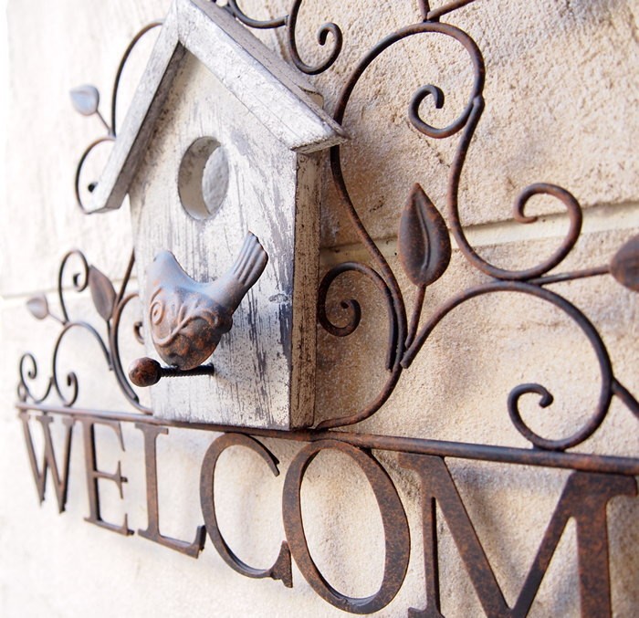 壁飾り 壁掛け ウエルカムボード ドアプレート アイアン 看板 プレート
