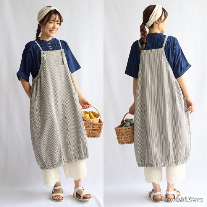 エプロン ワンピース ドレス 母の日 保育士 かわいい おしゃれ かぶる