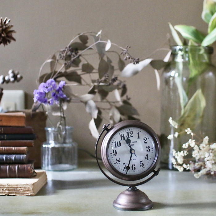 時計 おしゃれ 置き時計 アナログ 電池式 インテリア : ガーデニングと