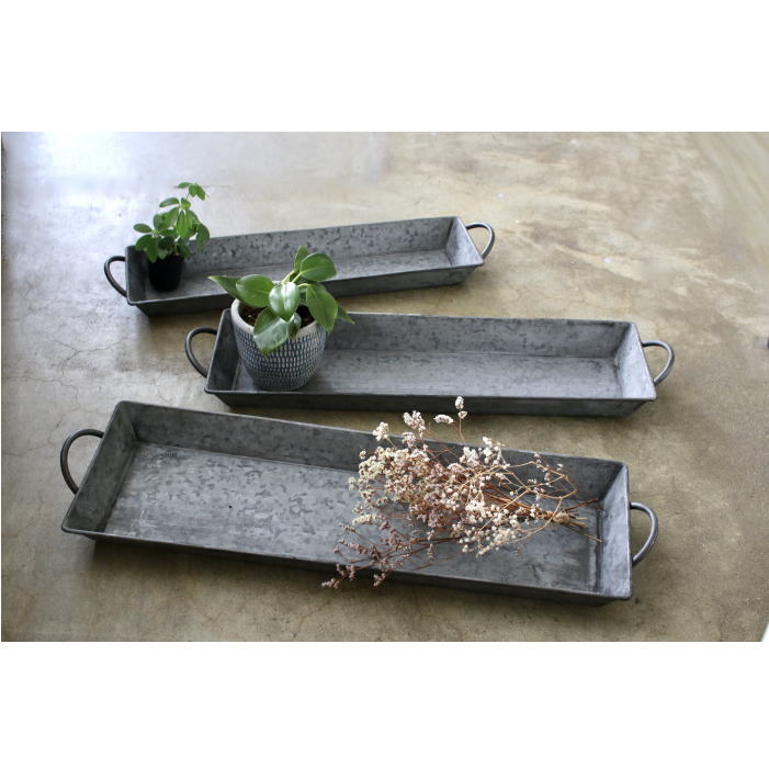 トレイ おしゃれ 小物 お盆 長方形 受け皿 鉢 インテリア ブリキ 小物