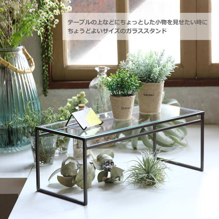 オープンラック 棚 アイアン 小物置き 卓上 飾り 展示台 ガラス