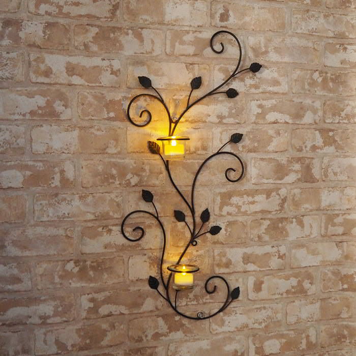 壁飾り インテリア おしゃれ ウォールデコ アイアン 壁 オーナメント 壁掛け ウォールオーナメント ウォールデコキャンドルダブル 6507 村田屋産業 |  | 06