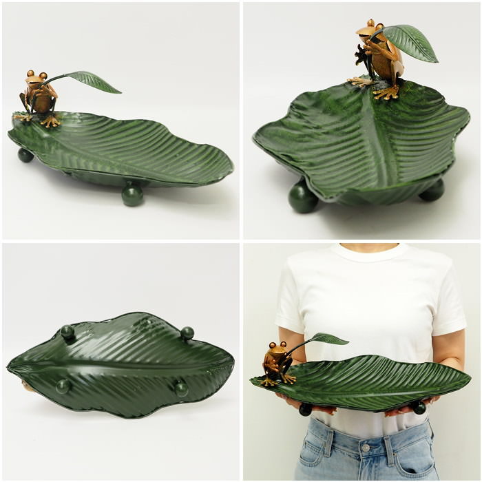 カエル型小物入れ カエル 置物 雑貨 小物入れ ブリキ 蛙 トレー トレイ キャッシュトレイ