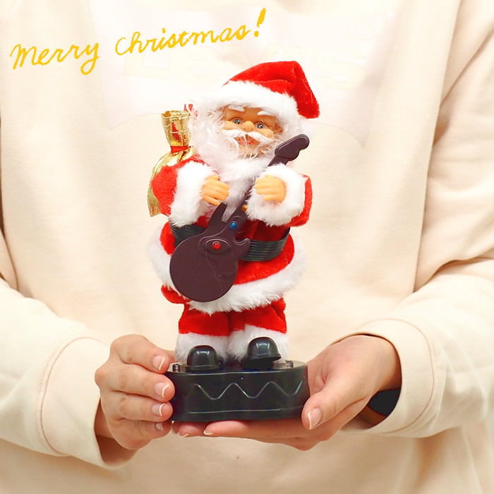 即出荷 FUNNYクリスマス ミュージック ギターを弾くロックなサンタ 