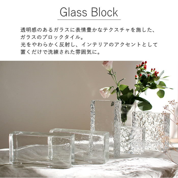 ガラス ブロック 100 200 50mm厚 置物 長方形 飾り台 おしゃれ ガラス