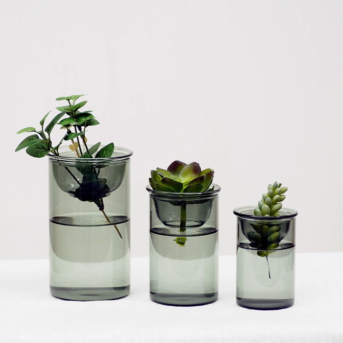 花瓶 ガラスベース 水栽培 クリア ショート 花器 おしゃれ 容器 球根