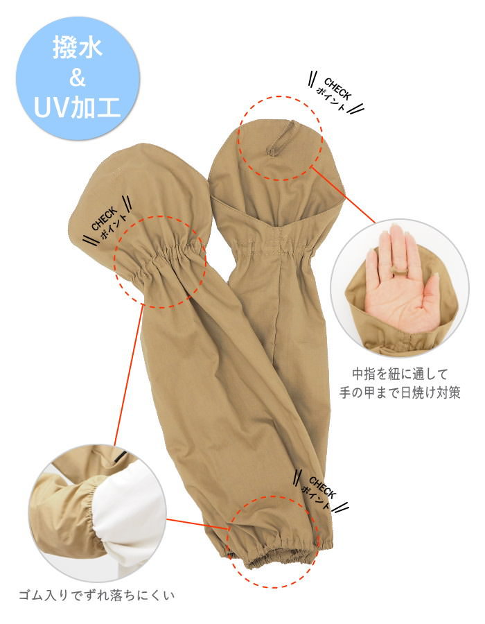 アームカバー ガーデニング手袋 撥水 uvカッ...の詳細画像3