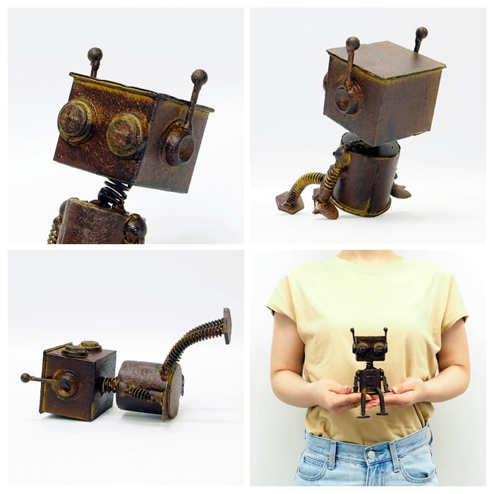 置物 玄関 インテリア 雑貨 おしゃれ ブリキ ガーデン オブジェ 庭 ロボット かわいい 関連画像3