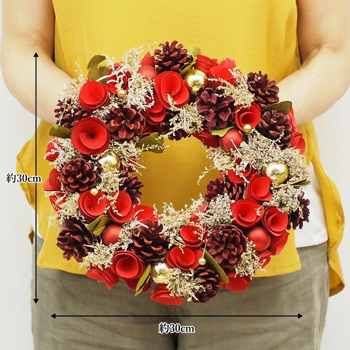 クリスマスリース 玄関 北欧 おしゃれ 花 リ...の詳細画像3