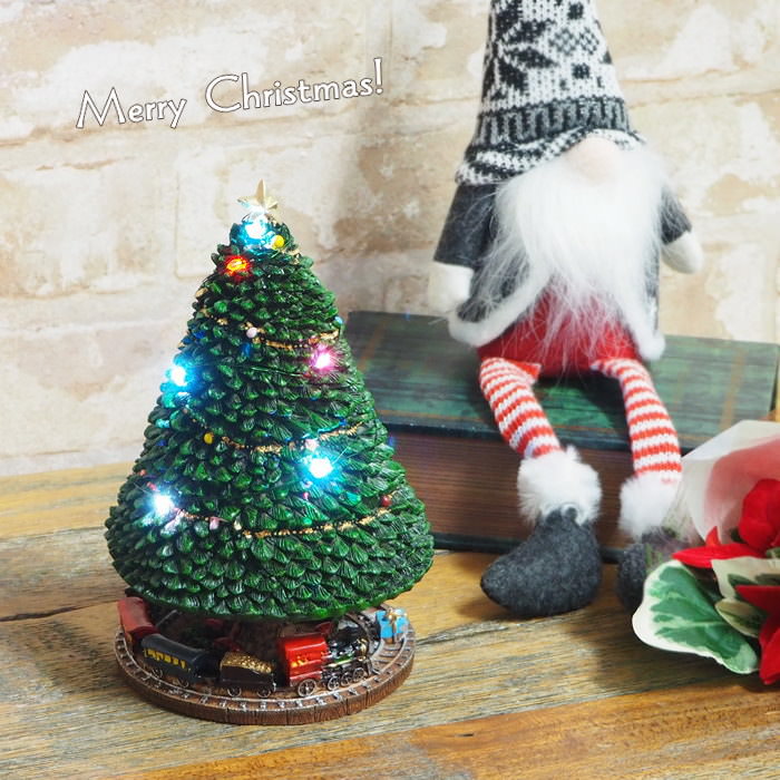 丸和貿易 光る クリスマスツリー ミニ ledライト 卓上 飾り 北欧