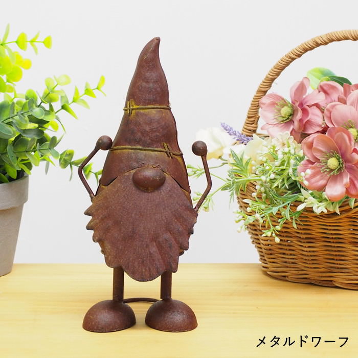 ドワーフ 置物 おしゃれ 玄関 庭 ブリキ ガ...の詳細画像5
