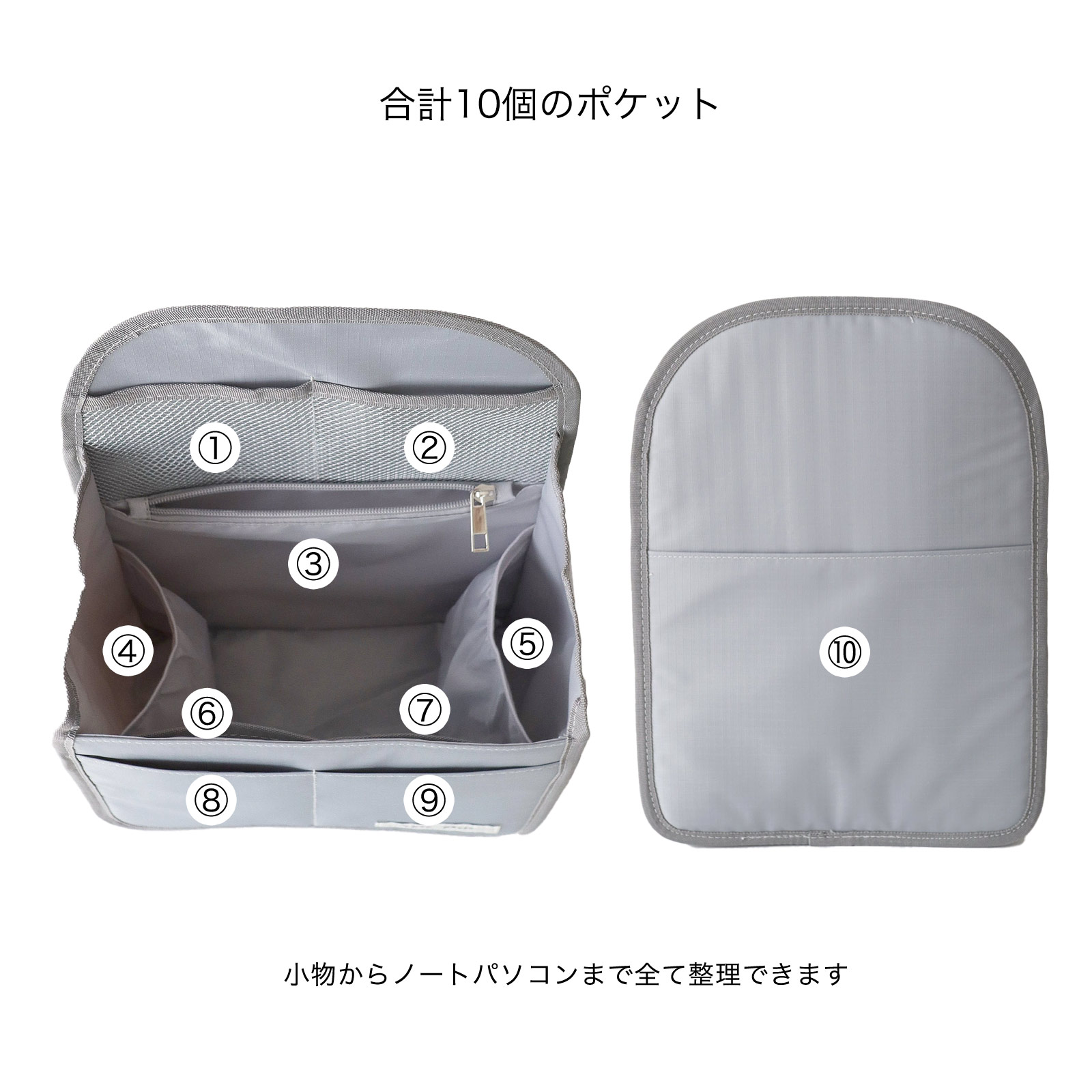 バッグインバッグ リュックインバック リュック 縦型 軽量 自立 バックインバック A4 B5 収納 ポケット 小さめ 大きめ 大容量 qbag paris louvre ルーブル | q bag paris | 04