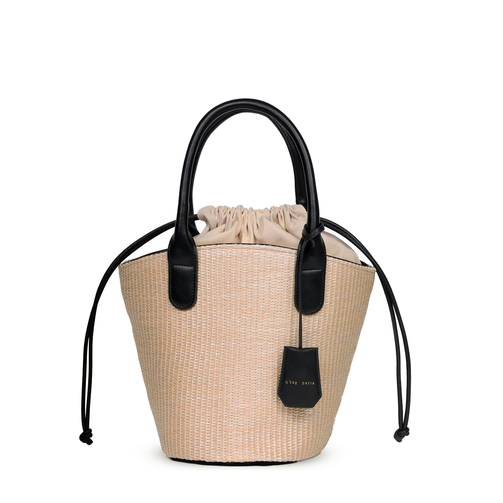 q bag paris かごバッグ トート レディース トートバッグ 巾着 夏 黒
