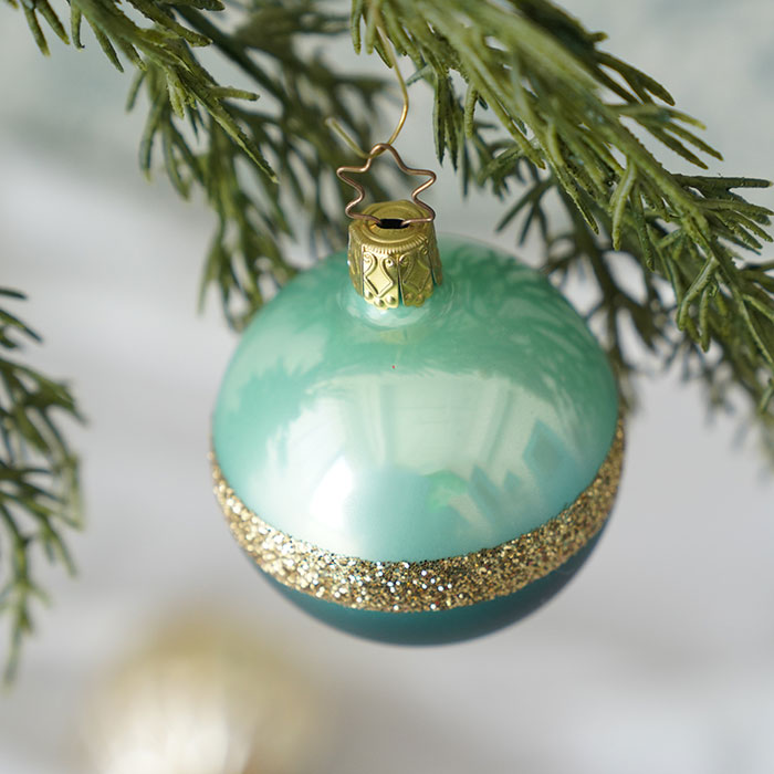 クリスマスツリー 飾り オーナメント ボール 北欧 INGE-GLAS MANUFAKTUR ツイン ミントグリーンオパール 6cm  (20711T006)