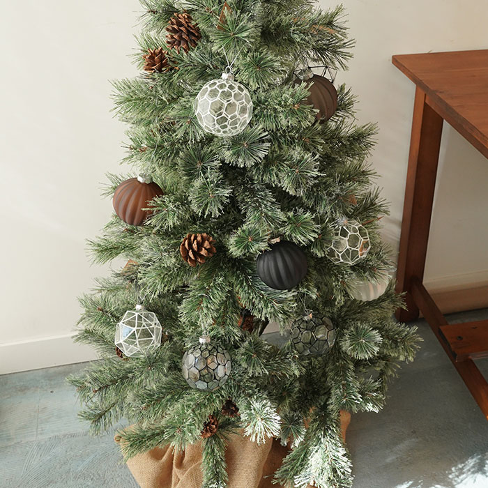 ガラス製ブラックハイヒールブーツクリスマスオーナメント ガラス製