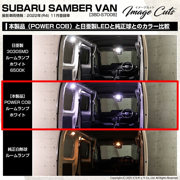 ピカキュウ T10 バルブ LED スバル サンバーバン (S700B/S710B) 対応