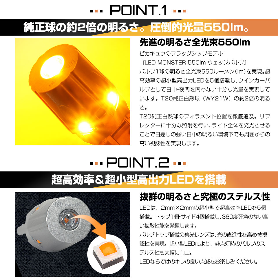 ピカキュウ T20S led ダイハツ コペン セロ (LA400K) 対応 FR
