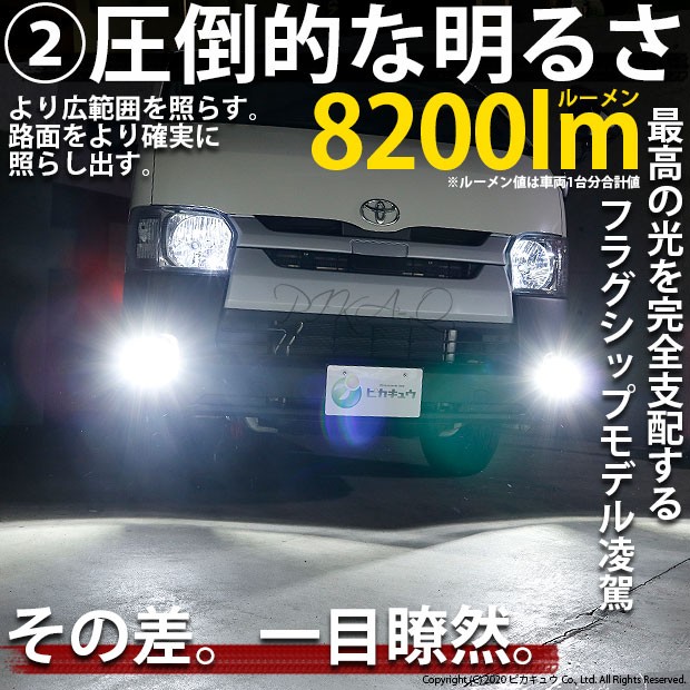 トヨタ ハイエース (200系 5型) 対応 フォグランプ led LED フォグランプキット凌駕 L8200 ホワイト 6500K PSX26W  34-C-1