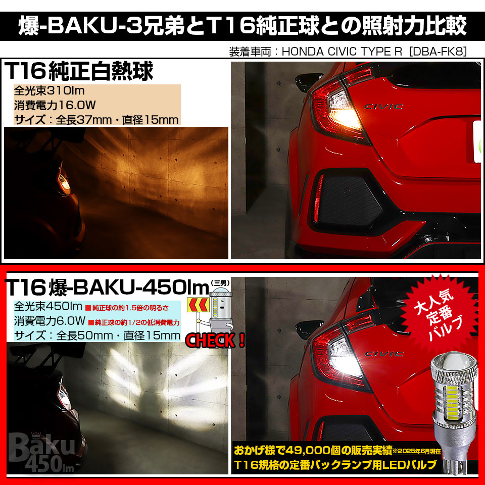 T16用 爆光バックランプ 驚異の9000lm超え当店限定スタイル 57014-0001-k03.jpg