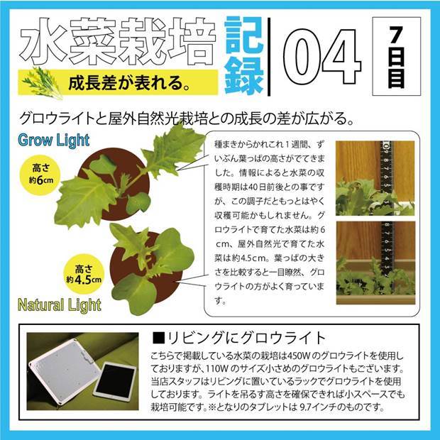 グロウライト ファンレス 薄型 設計 450W 180cm×180cm アングル