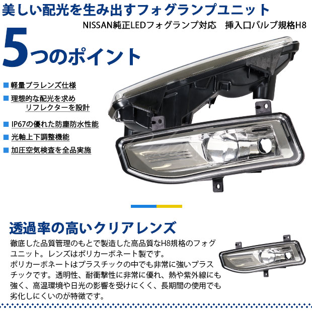 ニッサン セレナ (C27系 後期) フォグランプ装着車 対応 純正 LED MONSTER L8400 フォグランプキット 8400lm 爆光  イエロー H8 40-D-1