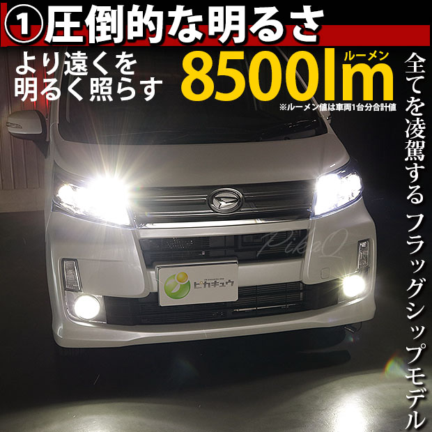 ダイハツ ムーヴカスタム (LA100S/110S 後期) 対応 HB3 LED ハイビームランプキット 凌駕 L8500 ledバルブ 8500lm  ホワイト 9005 34-B-1 : 66008-2 : ピカキュウYahoo!店 - 通販 - Yahoo!ショッピング