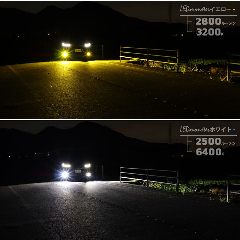 L1B LED monster 2Colors L2800 フォグランプキット バルブ フォグ