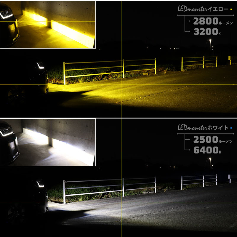 L1B LED monster 2Colors L2800 フォグランプキット バルブ フォグ