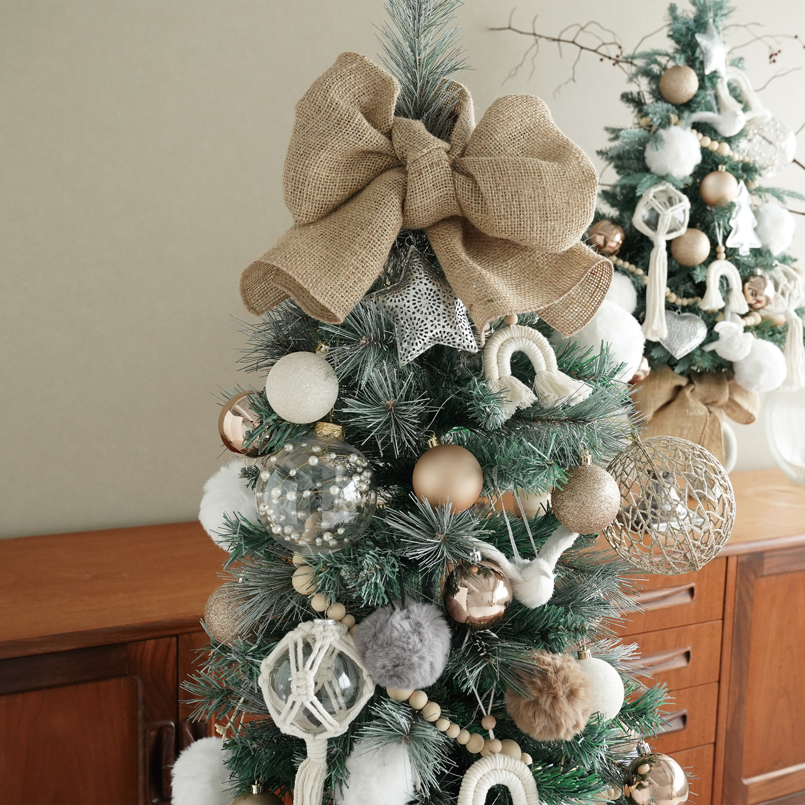 クリスマスツリー オーナメント 飾り ファーボール もこもこ ふわふわ