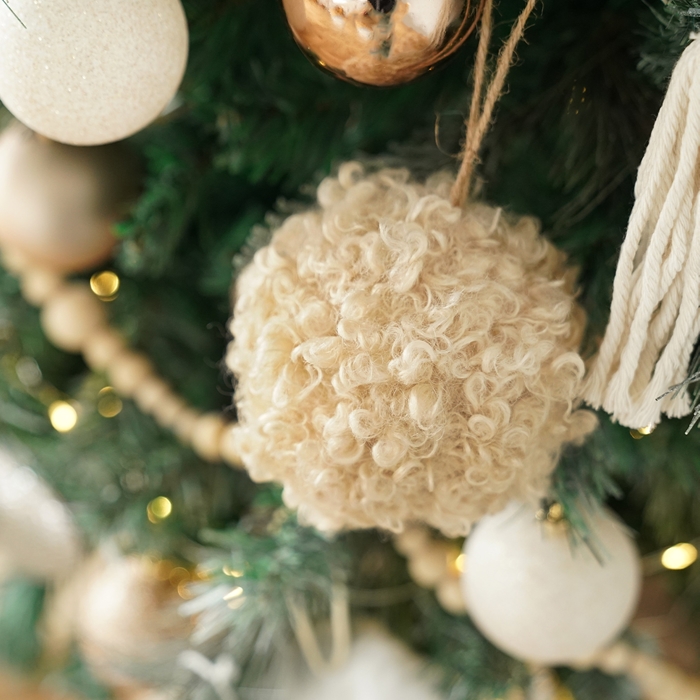 クリスマスツリー オーナメント 飾り プードルボール 大きめ 北欧