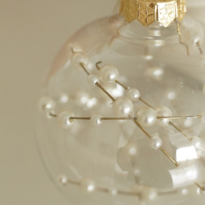 クリスマスツリー オーナメント 飾りボール クリア 透明 ワイヤー