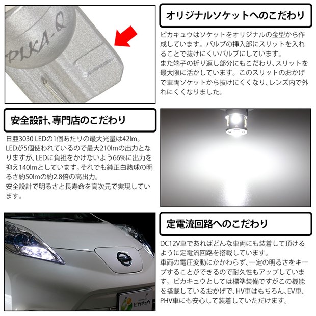 10/22 ひか様 ピカキュウ T10 バルブ LED ナンバー灯 ホンダ インサイト (ZE2) 対応