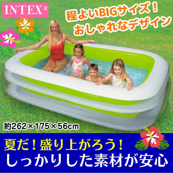 INDEX - intex プール ビニールプール 家庭用プール キッズ 子供 大型 INTEX ビニールプール 長方形 家庭用プール キッズプール