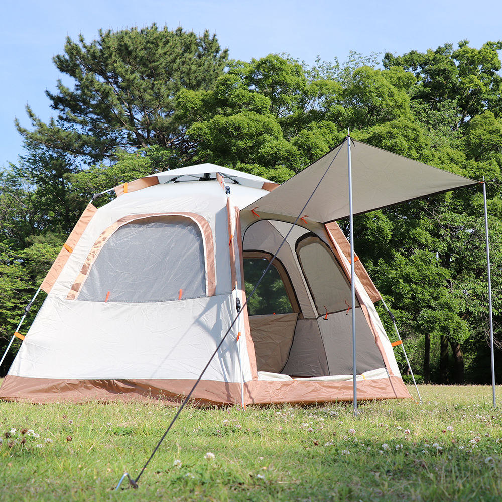 テント ワンタッチテント レジャーシート付き 4-6人用 耐水圧2000mm UV 