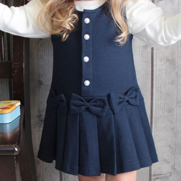 フォーマル ワンピース スカート 女の子 子供服 キッズ 入学式 入園式 卒業式 お出かけ リボン プリーツ ネイビー 紺色 黒 Rora 通販 Yahoo ショッピング