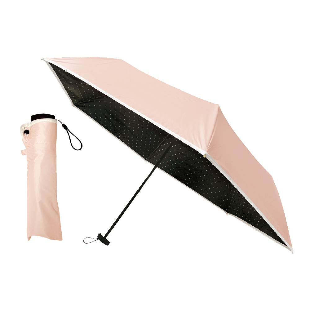 日傘 完全遮光 折りたたみ傘 軽量 晴雨兼用 大きめ レディース フリル 雨傘 uv 3段折 傘 遮光率100% uvカット率99.9% pink  trick ピンクトリック