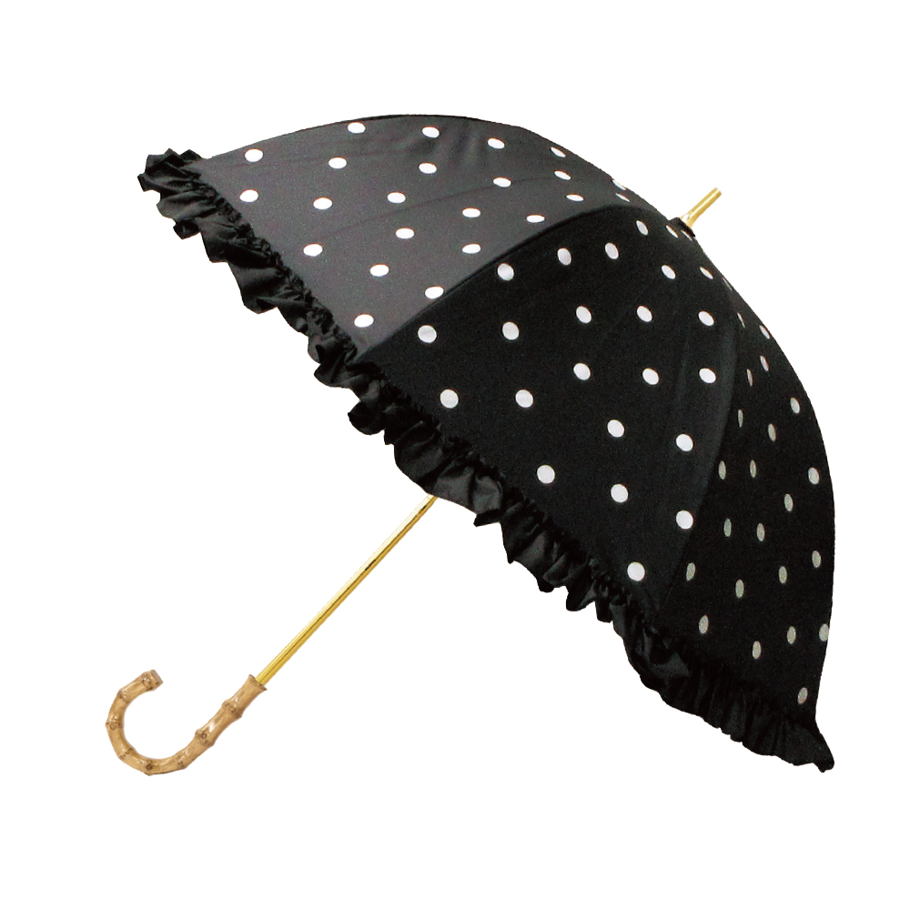 日傘 完全遮光 長傘 晴雨兼用 レディース フリル バンブー 雨傘 uvケア 紫外線対策 深張り 遮...