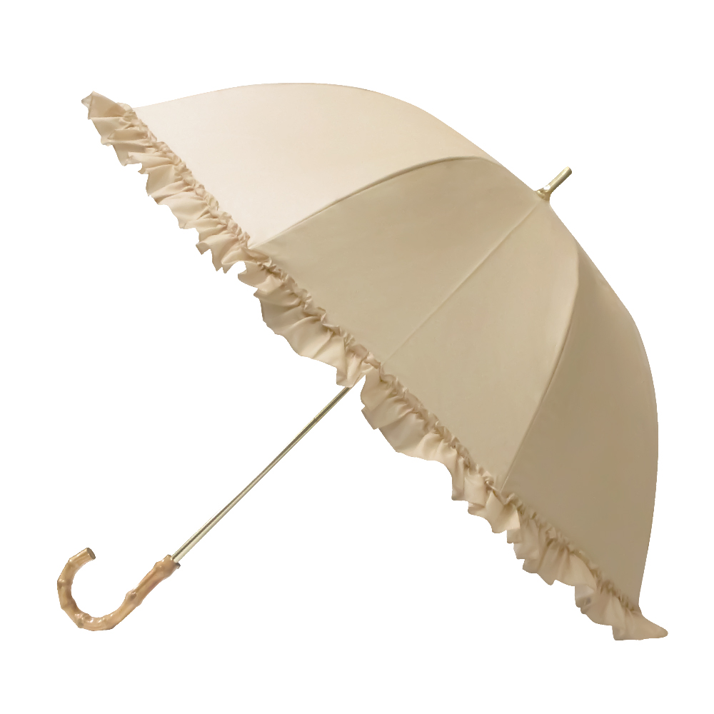 クーポンで10%OFF 日傘 完全遮光 長傘 晴雨兼用 レディース フリル