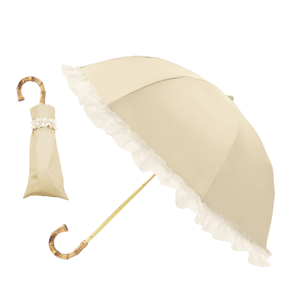 日傘 完全遮光 折りたたみ傘 軽量 晴雨兼用 レディース フリル 雨傘 uv 紫外線 2段折 傘 遮...