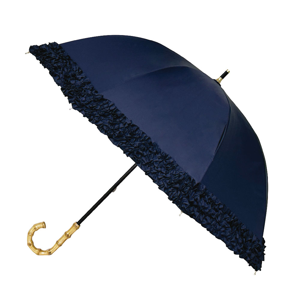 日傘 完全遮光 長傘 軽量 晴雨兼用 レディース フリル 雨傘 uv 紫外線 傘 遮光率100% u...