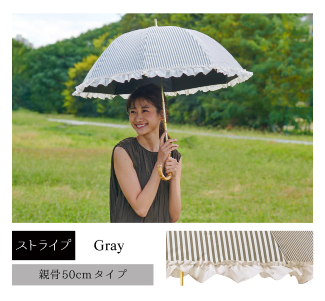 完全遮光 日傘 ピンクトリック フリル 可愛い